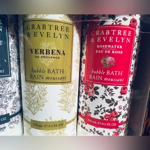 Crabtree & Evelyn NWT Signature Assortment Bubble Bath Collection 4 x 8.2 Fl Oz - Picture 3 of 9